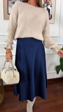 Sweter z wełną Lumio beżowy