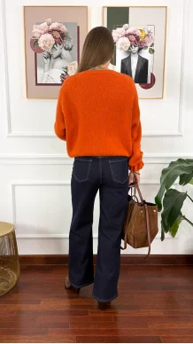 Sweter z wełną Lumio ceglasty