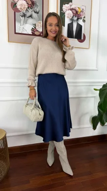 Sweter z wełną Lumio beżowy