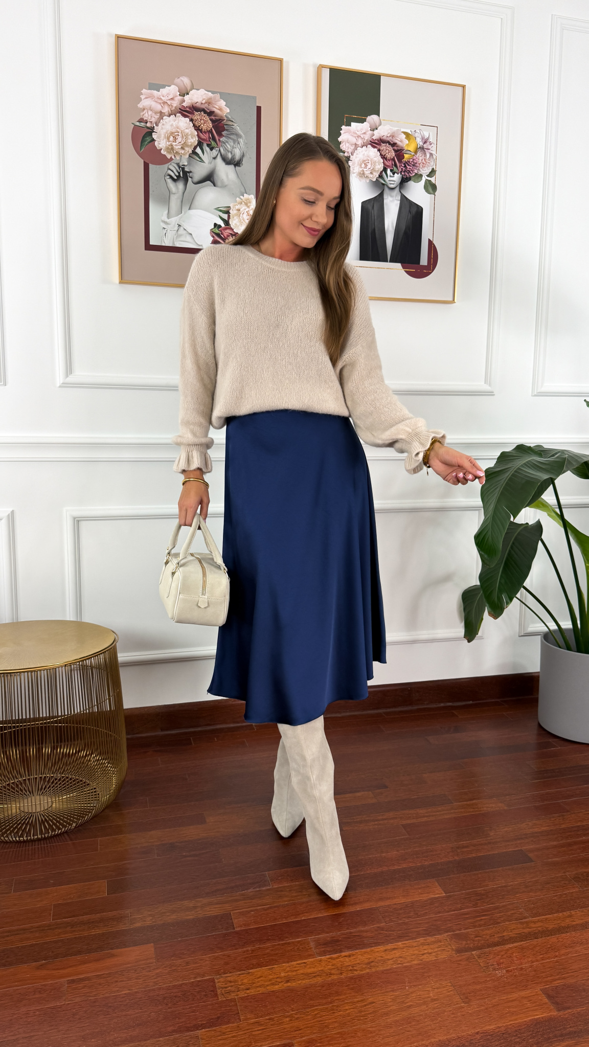 Wiskozowa spódnica Petra niebieska