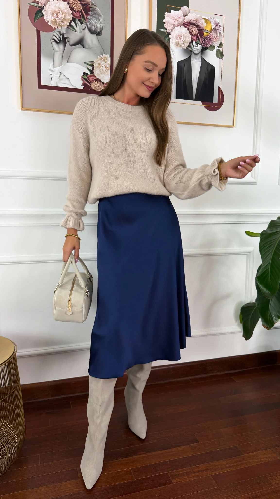 Sweter z wełną Lumio beżowy