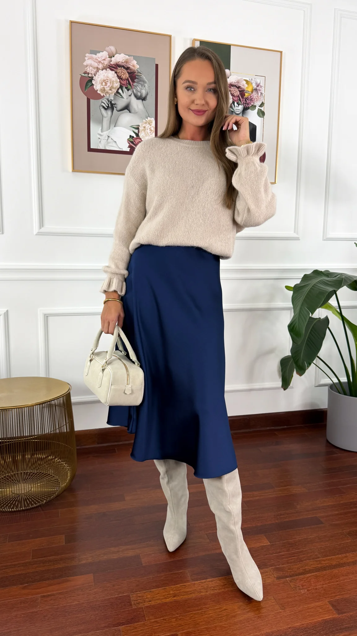 Wiskozowa spódnica Petra niebieska