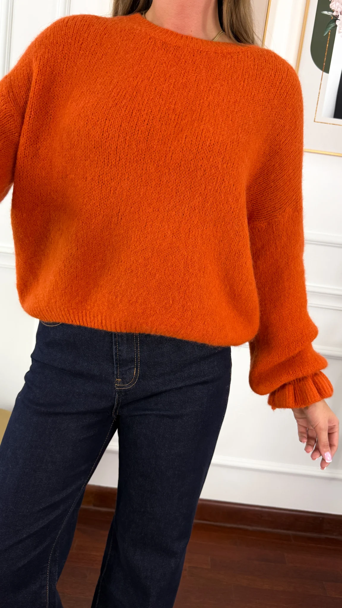 Sweter z wełną Lumio ceglasty