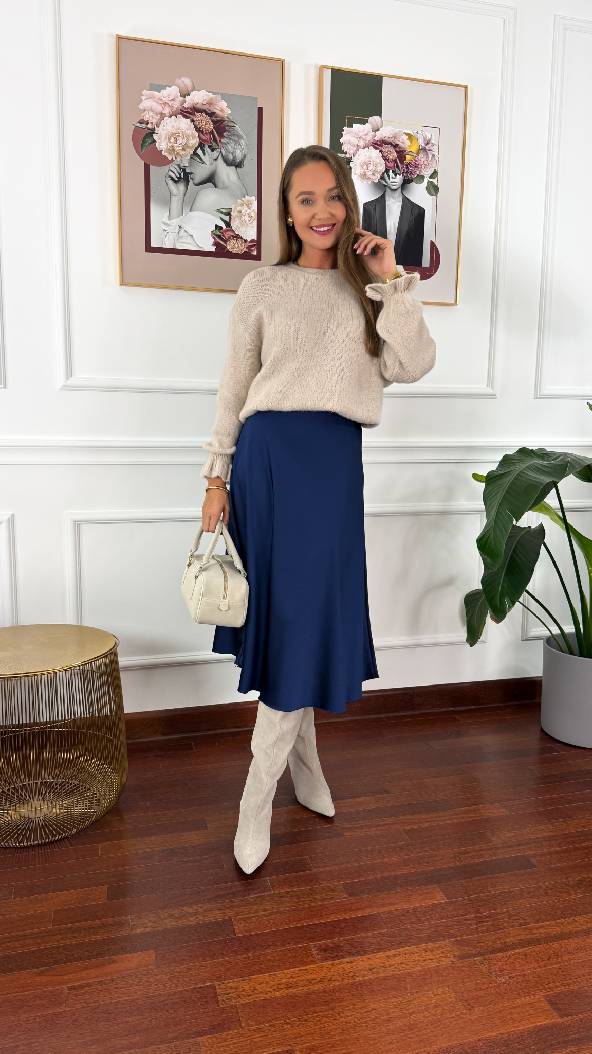 Sweter z wełną Lumio beżowy