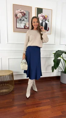 Sweter z wełną Lumio beżowy