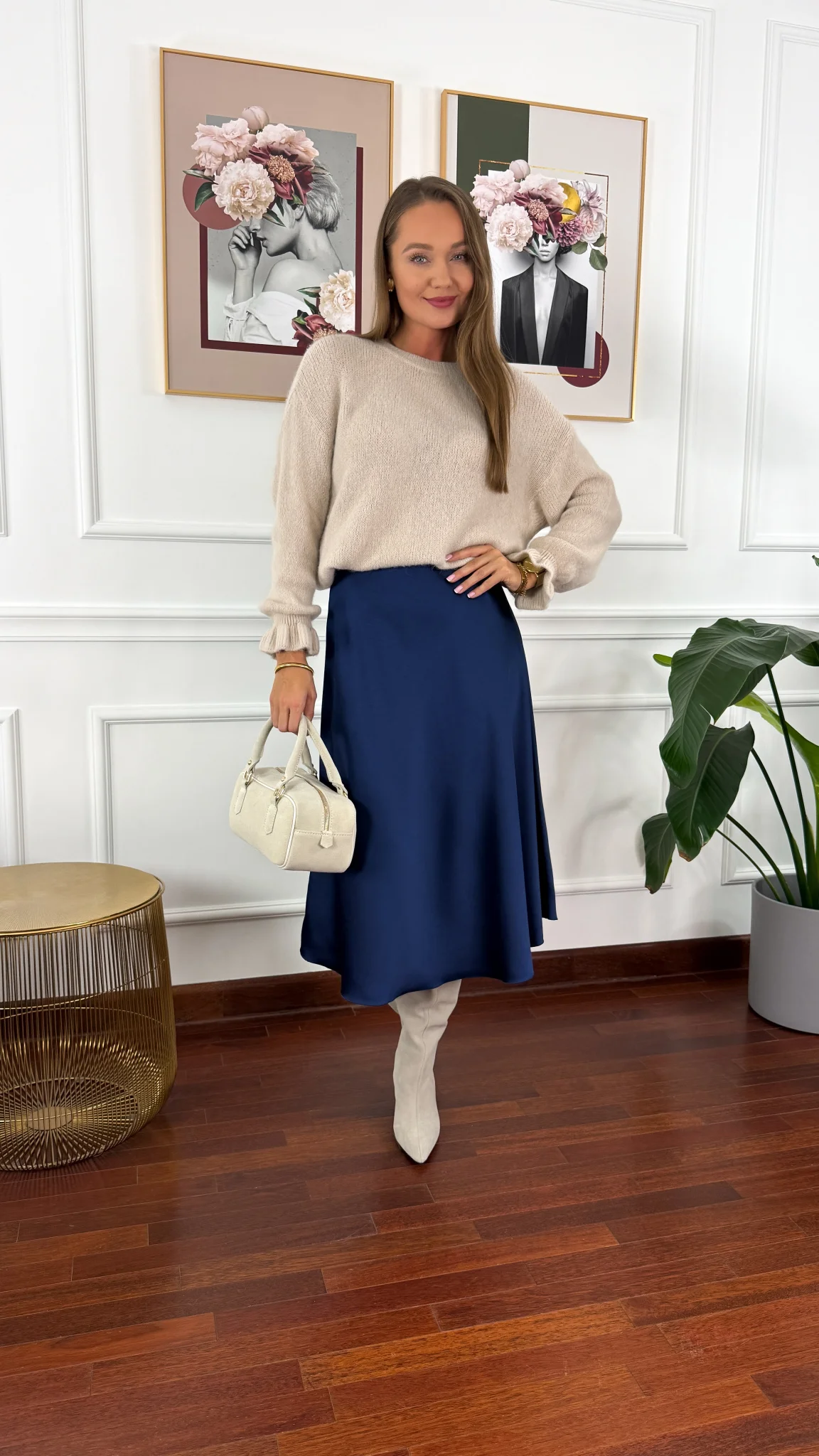 Sweter z wełną Lumio beżowy