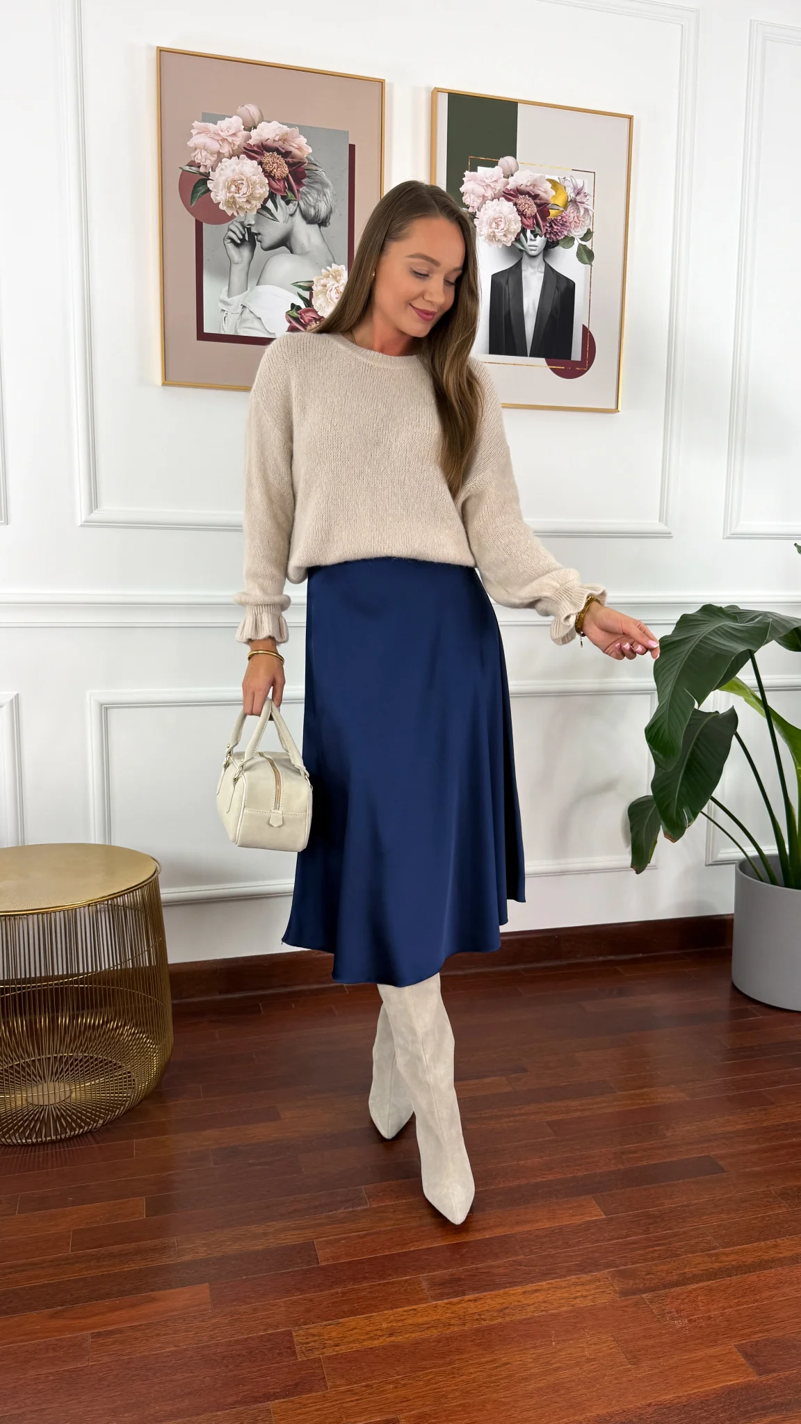 Sweter z wełną Lumio beżowy