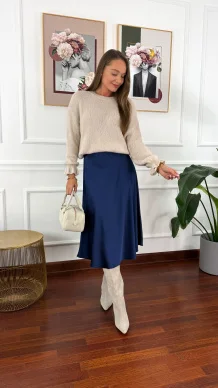 Sweter z wełną Lumio beżowy