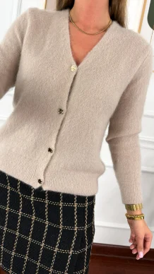 Wełniany Kardigan Flavia beżowy