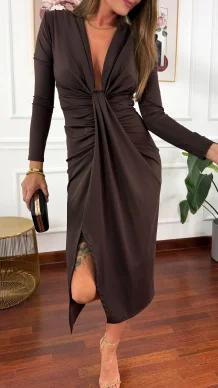 Sukienka Belezza czekoladowa