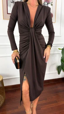 Sukienka Belezza czekoladowa