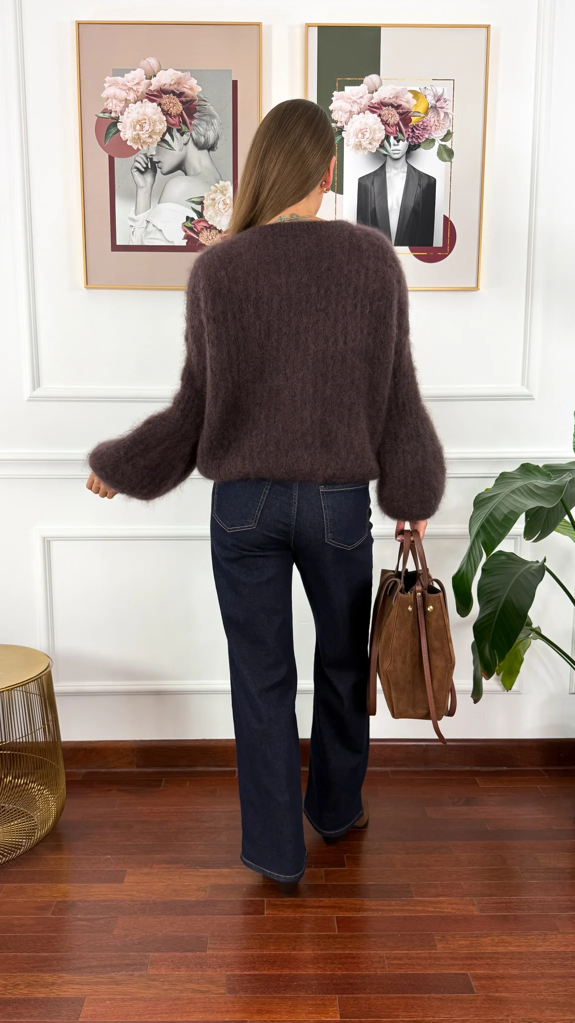 Moherowy kardigan Armina czekoladowy