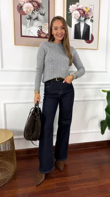 Wełniany sweter Luvia szary