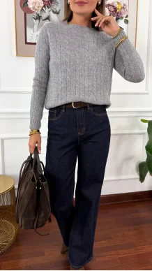 Wełniany sweter Luvia szary