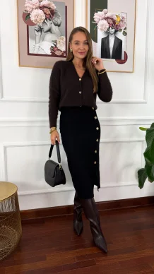 Wełniany kardigan Flavia czekoladowy