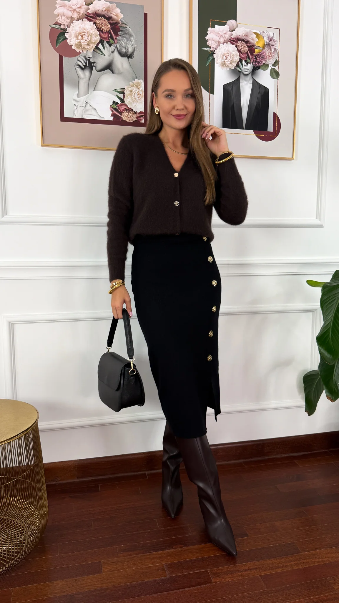 Wiskozowa spódnica Ursula czarna