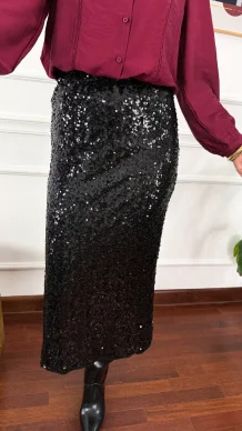 Cekinowa spódnica Valeria czarna