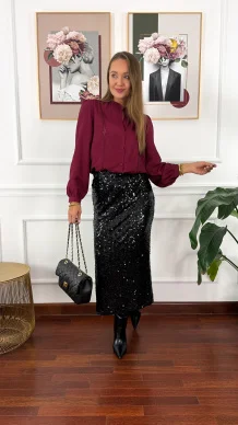 Wiskozowa koszula Zanna burgundowa