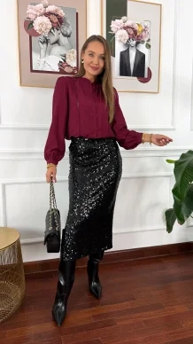 Cekinowa spódnica Valeria czarna