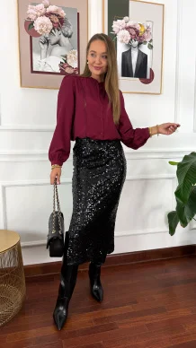 Cekinowa spódnica Valeria czarna