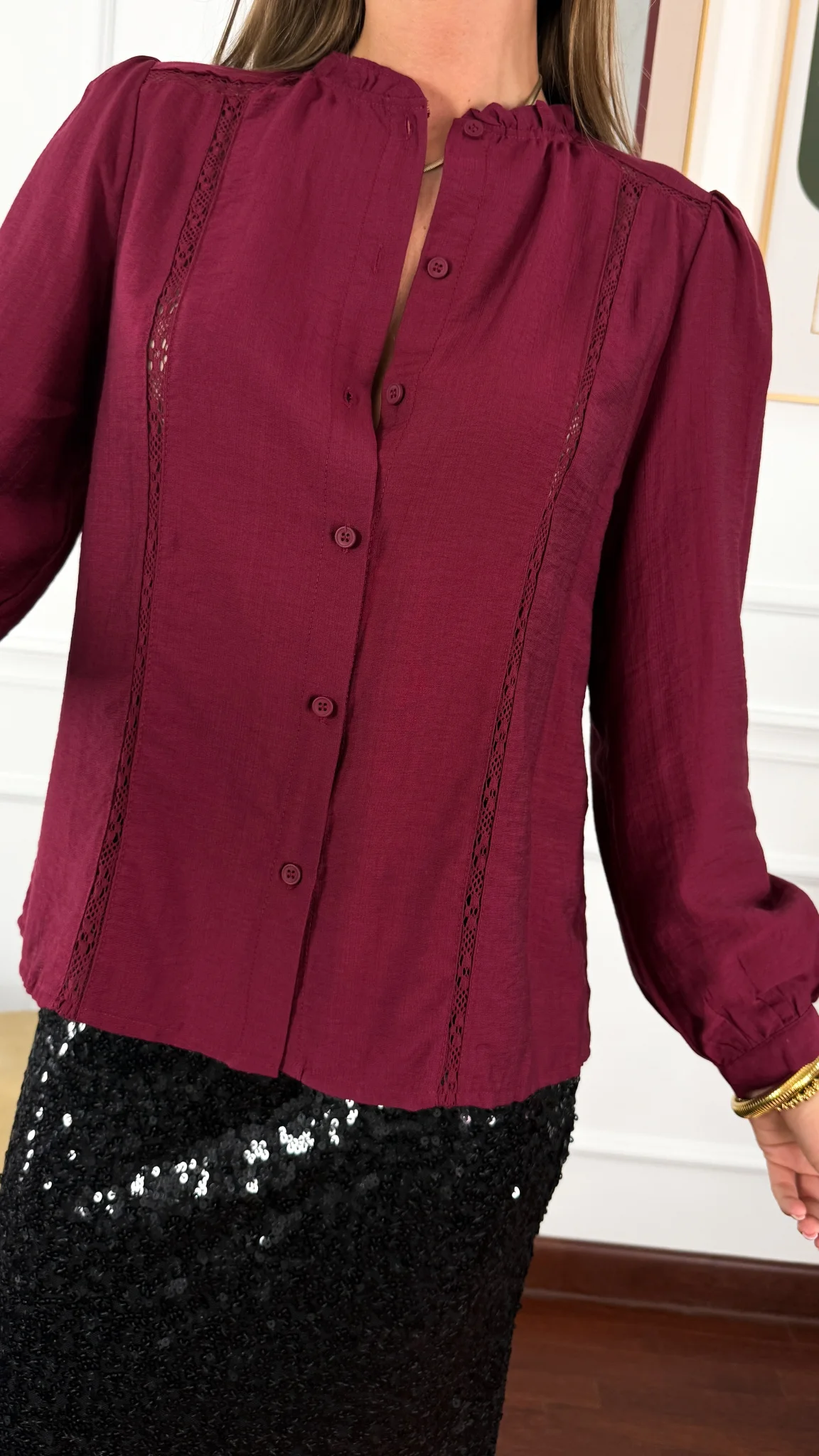 Wiskozowa koszula Zanna burgundowa