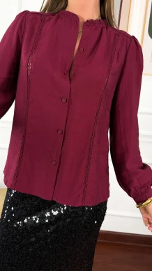 Wiskozowa koszula Zanna burgundowa