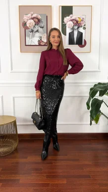 Cekinowa spódnica Valeria czarna