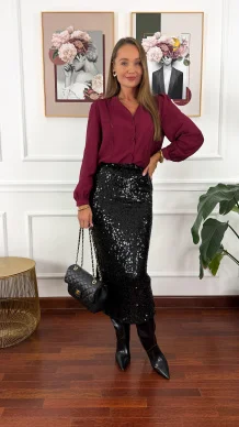 Cekinowa spódnica Valeria czarna