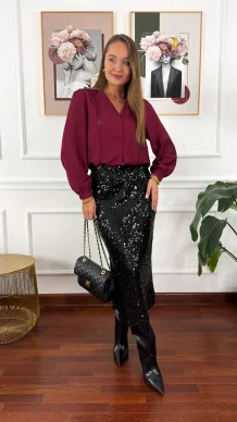 Cekinowa spódnica Valeria czarna