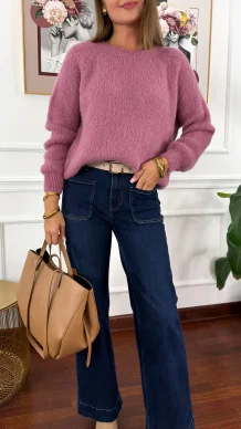 Alpakowy sweter Marcella różowy