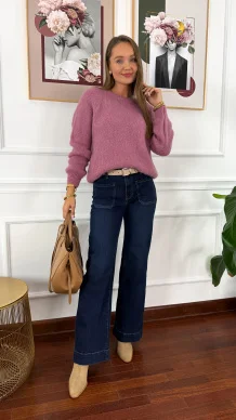 Alpakowy sweter Marcella różowy