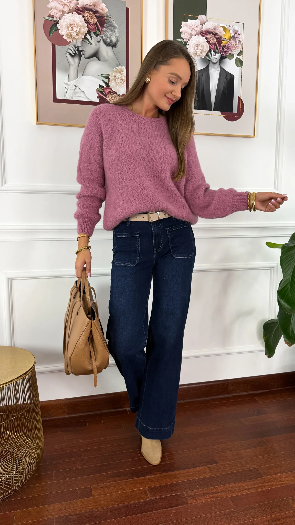 Alpakowy sweter Marcella różowy