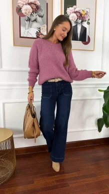 Alpakowy sweter Marcella różowy