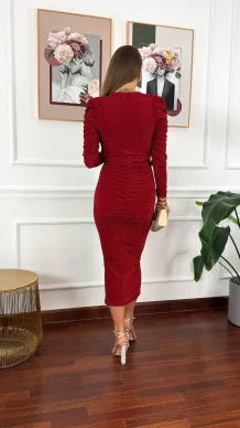 Wiskozowa sukienka Marissa czerwona