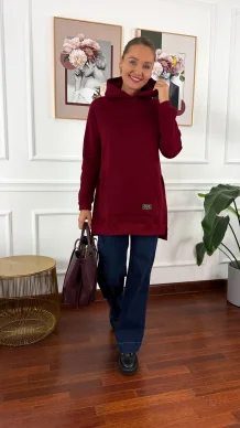 Bawełniana bluza Isadora burgundowa