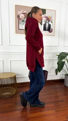 Bawełniana bluza Isadora burgundowa