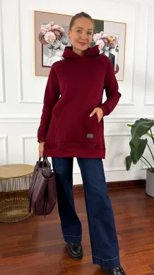 Bawełniana bluza Isadora burgundowa