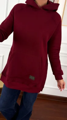 Bawełniana bluza Isadora burgundowa