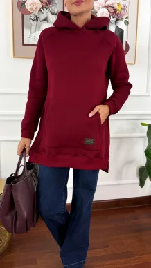 Bawełniana bluza Isadora burgundowa