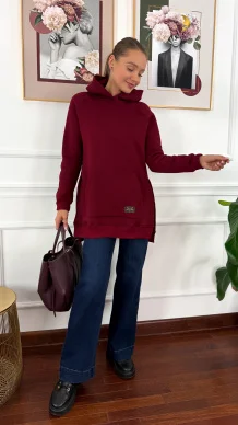 Bawełniana bluza Isadora burgundowa