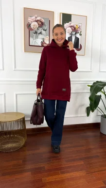 Bawełniana bluza Isadora burgundowa