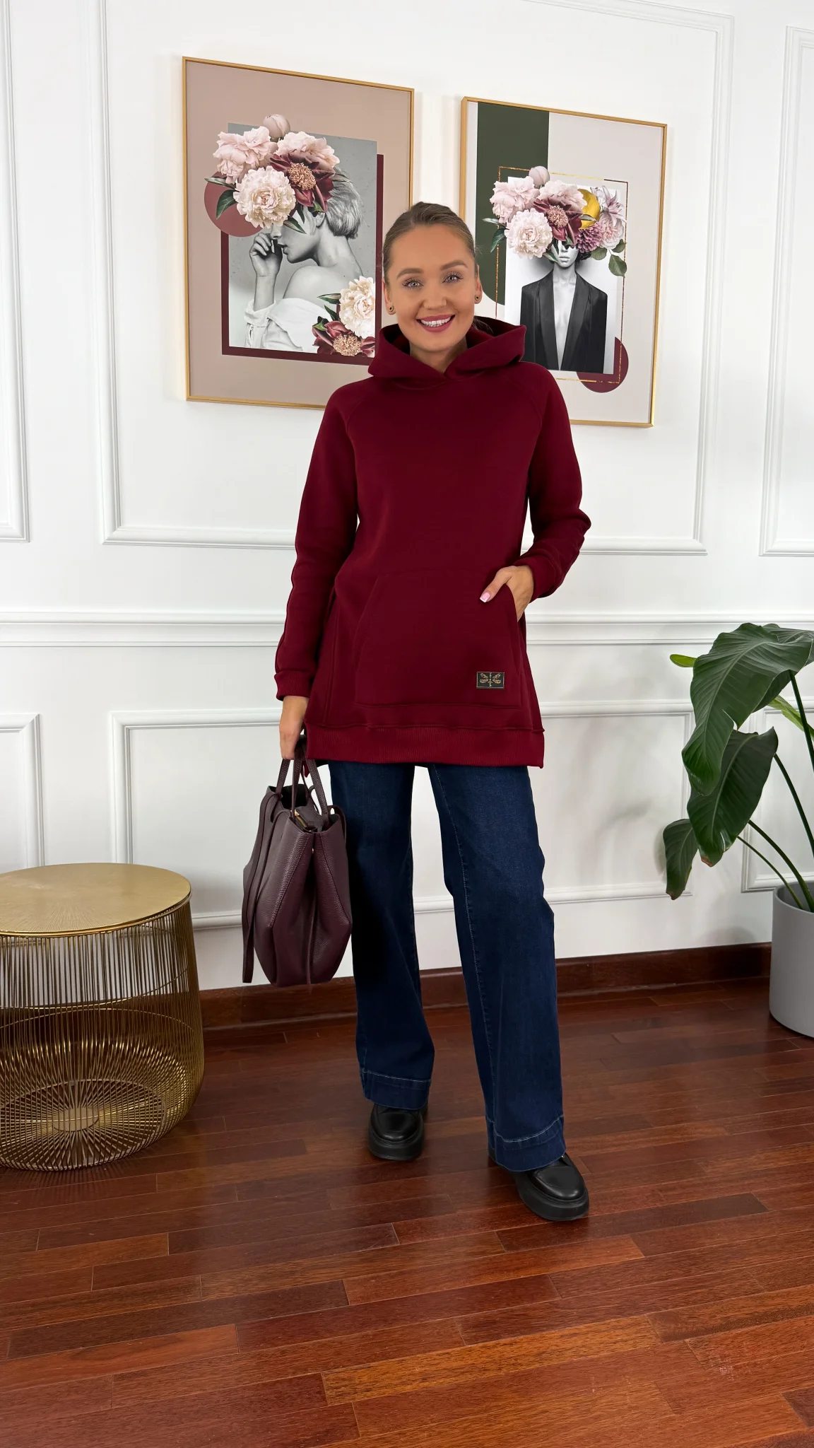 Bawełniana bluza Isadora burgundowa