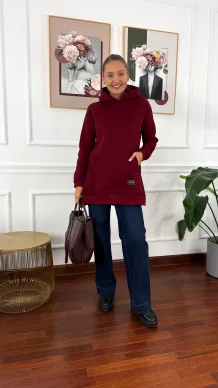 Bawełniana bluza Isadora burgundowa