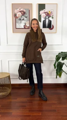 Bawełniana bluza Isadora czekoladowa