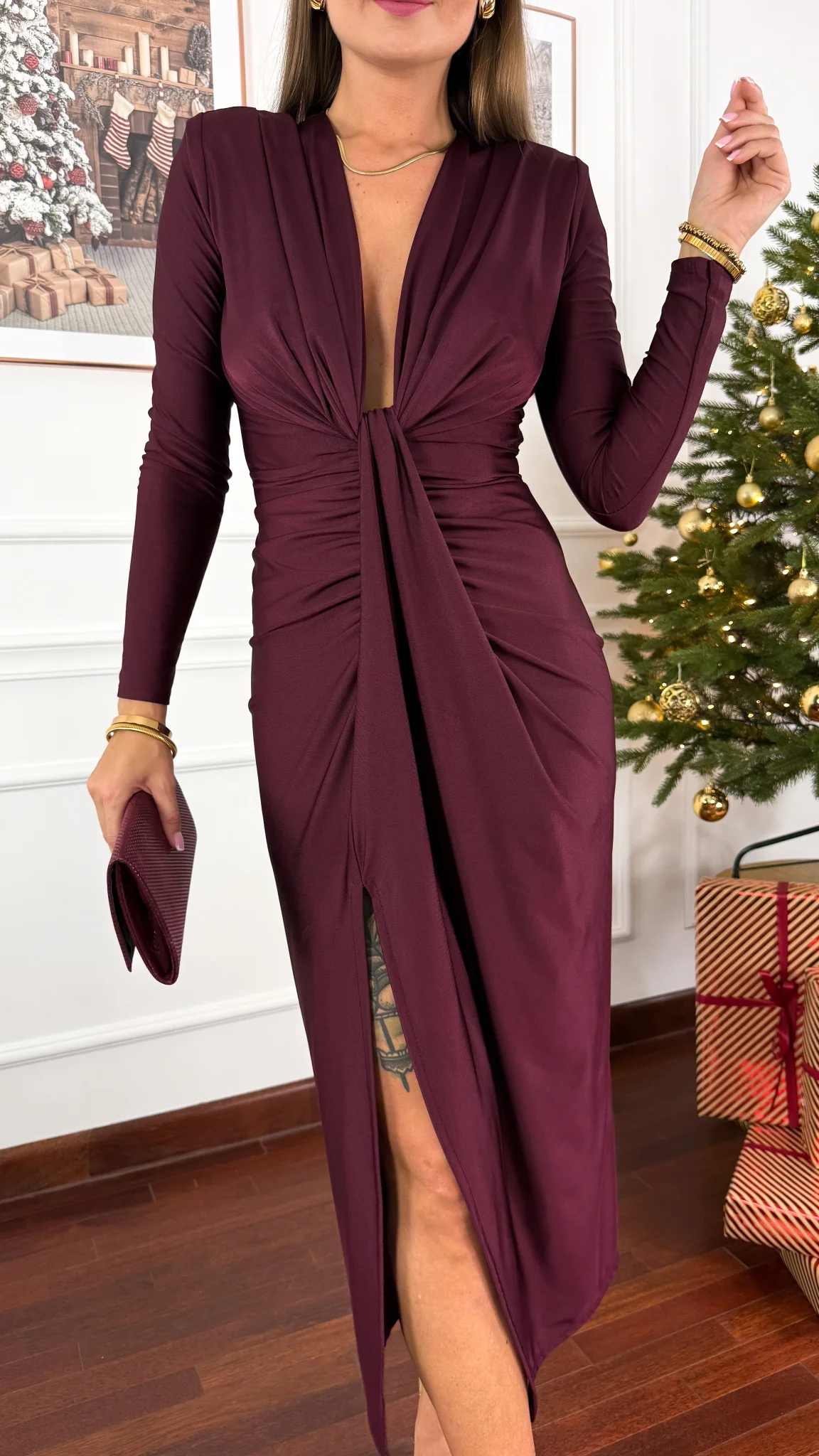 Sukienka Vessa burgundowa