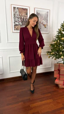 Wiskozowa sukienka Gulia bordo