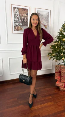 Wiskozowa sukienka Gulia bordo