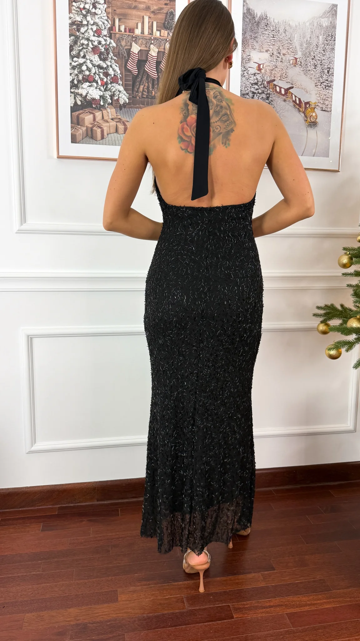 Połyskująca sukienka Gloria czarna