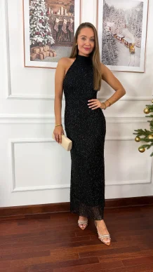 Połyskująca sukienka Gloria czarna