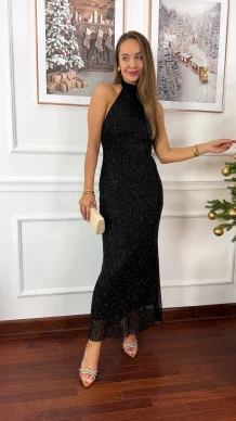 Połyskująca sukienka Gloria czarna